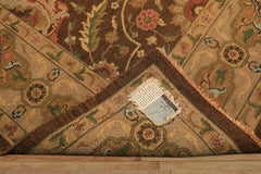 9x12 Brown, Taupe, Green Color Hand Knotted Soumak Wool Transitional Oriental Rug