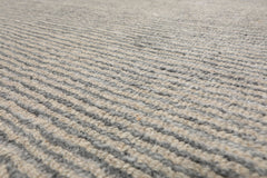 Hand Loomed Beige New Zealand Wool Textured Ribbed Rug in Multi Sizes by LoomBloom