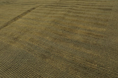 8x11 Olive, Green, Color Hand Knotted Tibetan Wool Modern & Contemporary / ribbed Oriental Rug