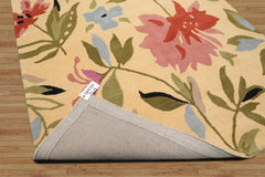 Multi Size Contemporary Floral Light Gold Wool LoomBloom Hand Tufted Oriental Style Rug
