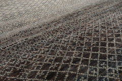 Geometric Modern 8x10 Tibetan Rug in Beige Hand Knotted with Wool and Bamboo Silk