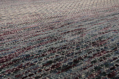 Geometric Modern 8x10 Tibetan Rug in Beige Hand Knotted with Wool and Bamboo Silk