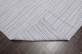 5x7 White, Indigo, Color Hand Woven Striped 100% Wool Traditional-Persian/Oriental Oriental Rug