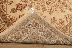 8x10 Beige, Moss, Rust Color Hand Knotted Agra Wool Traditional Oriental Rug