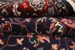 5x8 Navy, Red, Blush Color Hand Knotted Oushak Wool Arts & Crafts Oriental Rug