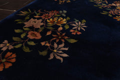3x5 Royal Blue, Sage, Gold Color Hand Knotted All-Over 100% Wool Traditional Oriental Rug