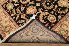 6x9 Black, Warm, Beige Color Hand Knotted Agra Wool Traditional Oriental Rug