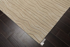 8x10 Tone on Tone Beige, , Color Hand Tufted All-Over 100% Wool Modern Oriental Rug