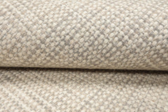 Hand-Woven Beige New Zealand Wool Textured Flatweave Rug in Multi Sizes by LoomBloom