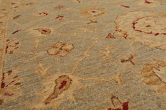 9x12 Aqua, Beige, Rust Color Hand Knotted All-Over 100% Wool Traditional-Persian/Oriental Oriental Rug