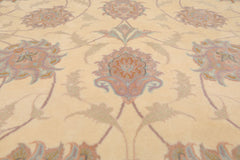 9x12 Ivory, Mint, Blue Color Hand Knotted All-Over 100% Wool Traditional-Persian/Oriental Oriental Rug