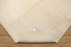 10x14 Ivory with slight gray texture, , Color Hand Knotted Tibetan 100% Pure Silk Contemporary Oriental Rug