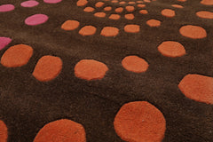Hand Tufted Brown Wool Oriental Area Rug 3'6" x 5'6" by LoomBloom Contemporary Style