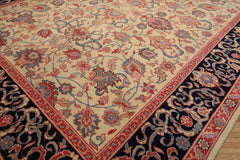 7'10"x10' Kashan Ivory Hand Knotted Floral Traditional Wool Oriental Area Rug