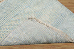 2'x2' Tibetan Ivory Modern Abstract Wool and Bamboo Silk Oriental Area Rug