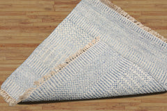Tibetan 2'x2' Ivory Wool and Bamboo Silk Modern Oriental Area Rug