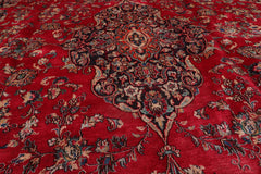Red 9x12 Hand Knotted Traditional Sarouk Wool Oriental Area Rug