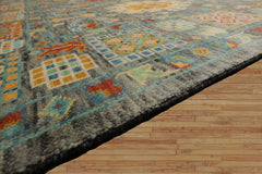 Celadon Hand Knotted Transitional Oushak Arts & Crafts LoomBloom Wool Area Rug in Various Sizes