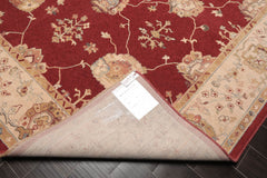 9x12 Rusty Red, Beige, Tan Color Machine Made All-Over 100% Wool Traditional Oriental Rug