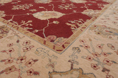 9x12 Rusty Red, Beige, Tan Color Machine Made All-Over 100% Wool Traditional Oriental Rug