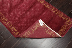 3x5 Plum, Muted Gold, Color Hand Knotted All-Over Wool & Silk Traditional Oriental Rug