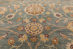 9x12 Slate, Beige, Taupe Color Hand Knotted All-Over 100% Wool Traditional Oriental Rug