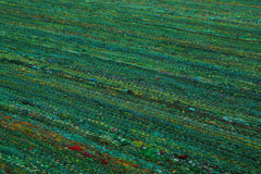 5x7 Emerald, Lime, Multi Color Hand Woven All-Over 100% Raw Silk Modern Oriental Rug