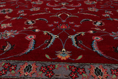 9x12 Red, Rose, Blue Color Hand Knotted All-Over 100% Wool Traditional-Persian/Oriental Oriental Rug