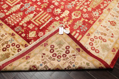 9x12 Rust, Ivory, Gold Color Hand Knotted All-Over 100% Wool Traditional-Persian/Oriental Oriental Rug