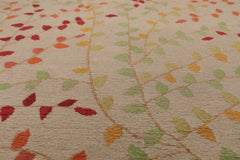 8x10 Beige, Orange, Rust Color Hand Knotted Floral 100% Wool Transitional Oriental Rug