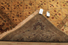 6x9 Gold, Beige, Rust Color Hand Knotted Agra Wool Traditional Oriental Rug
