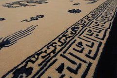 Chinese Art Deco New Zealand Wool Hand Tufted Ivory Oriental Area Rug LoomBloom Multi Sizes