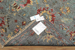 6x9 Gray, Aqua, Pink Color Hand Knotted Oushak Wool Traditional Oriental Rug