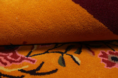 Floral Chinese Art Deco New Zealand Wool Hand Tufted Gold Oriental Area Rug LoomBloom Multi Sizes