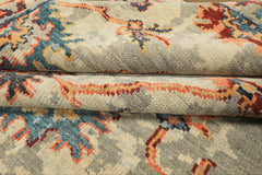 6x9 Gray, Beige, Gold Color Hand Knotted Oushak Wool Arts & Crafts Oriental Rug