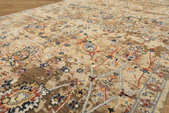 6x9 Beige, Rust, Navy Color Hand Knotted Oushak Wool Arts & Crafts Oriental Rug