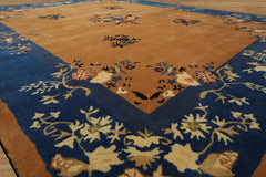 Chinese Art Deco New Zealand Wool Hand Tufted Camel Oriental Area Rug LoomBloom Multi Sizes