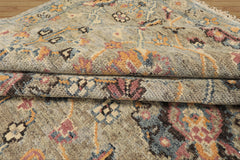 6x9 Gray, Blue, Rose Color Hand Knotted Oushak Wool Arts & Crafts Oriental Rug