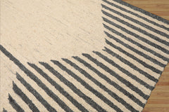Multi Size Oatmeal Hand Woven Wool Area Rug LoomBloom Geometric Flatweave Contemporary Style