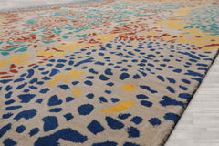 Multi Size Beige Turquoise Gold Color Hand Tufted Hand Made 100% Wool Modern Oriental Rug