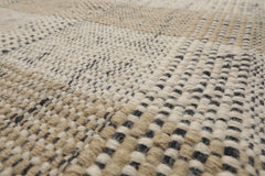 Multi Size Ivory Wool Plaid Flatweave Modern Rug by LoomBloom Hand Woven Oriental Style