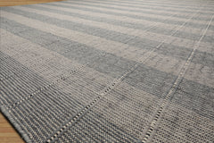 Multi Size Gray Wool Plaid Flatweave Modern Rug by LoomBloom Hand Woven Oriental Style