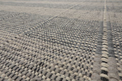 Multi Size Gray Wool Plaid Flatweave Modern Rug by LoomBloom Hand Woven Oriental Style