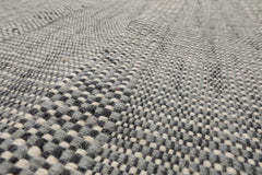 Multi Size Celadon Wool Plaid Flatweave Modern Rug by LoomBloom Hand Woven Oriental Style