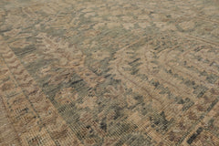 LoomBloom Hand Knotted Wool Oriental Rug Traditional Garden Celadon 9'x12' Distressed
