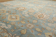 8x10 Seafoam, Ivory, Taupe Color Hand Knotted Oushak Wool Arts & Crafts Oriental Rug