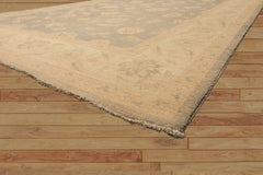 8x10 Gray, Ivory, Tan Color Hand Knotted Chobi Peshawar Wool Traditional Oriental Rug