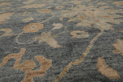 LoomBloom Hand Knotted Wool Oriental Rug Traditional Oushak Slate 9'x12'
