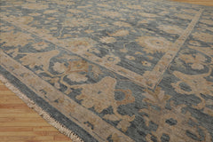 LoomBloom Hand Knotted Wool Oriental Rug Traditional Oushak Slate 9'x12'