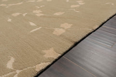 6x9 Gray, Beige, Color Hand Knotted All-Over Wool & Silk Transitional Oriental Rug